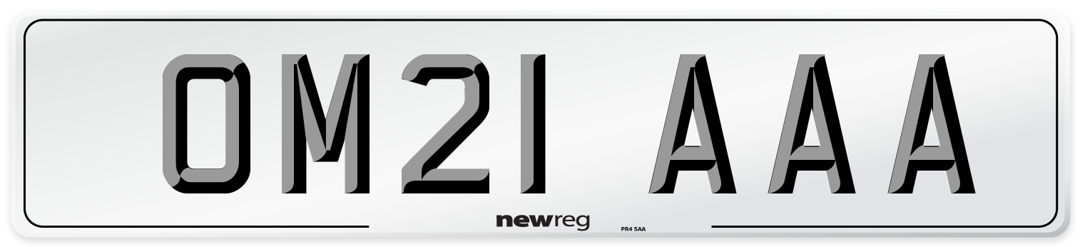 OM21 AAA Number Plate from New Reg